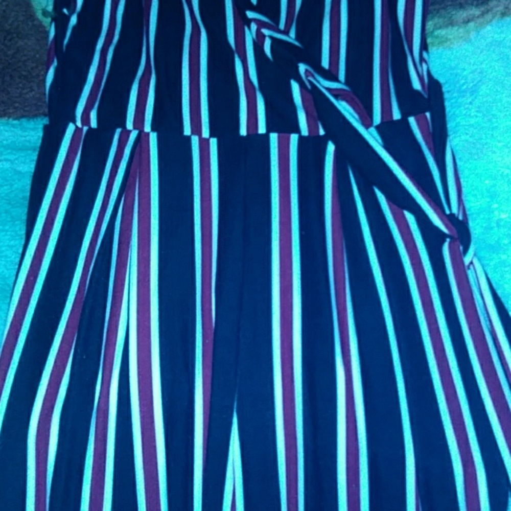 Red white and navy blue jumpsuit